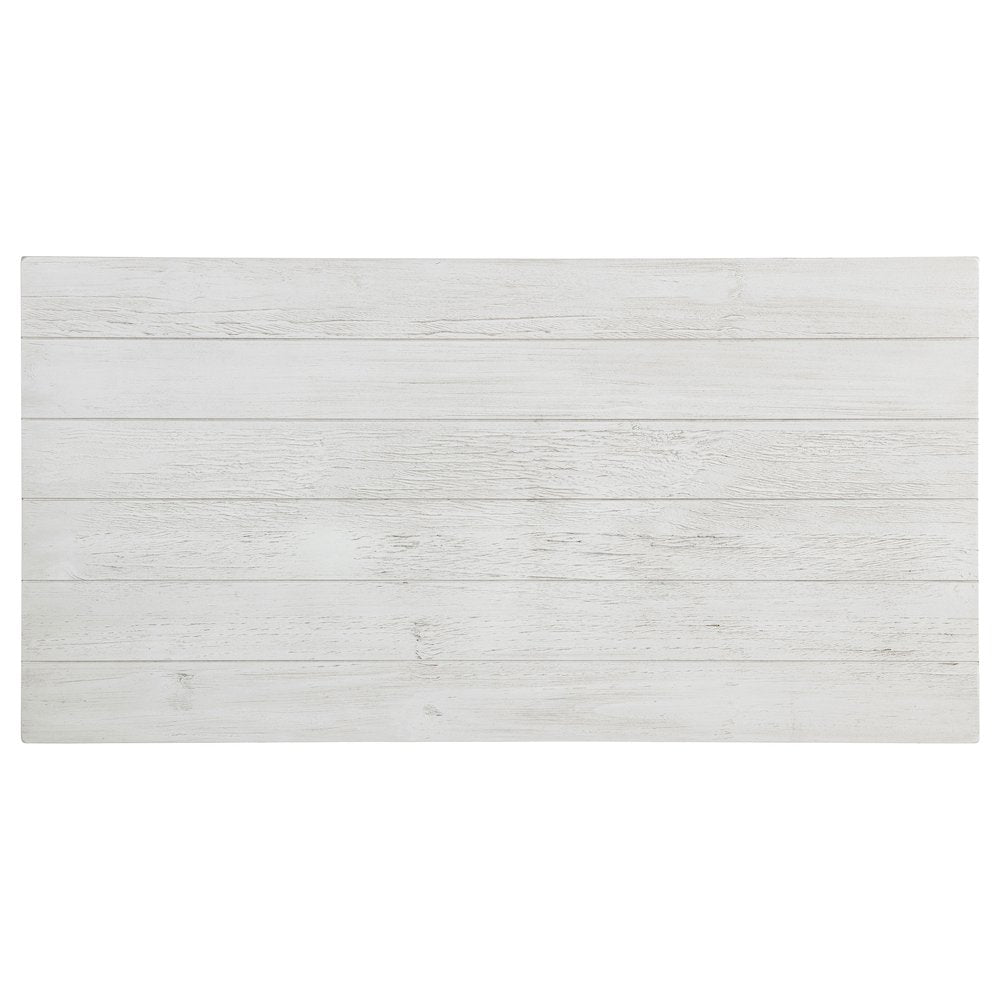 Castleton Distressed White Wood Coffee Table with Shelf