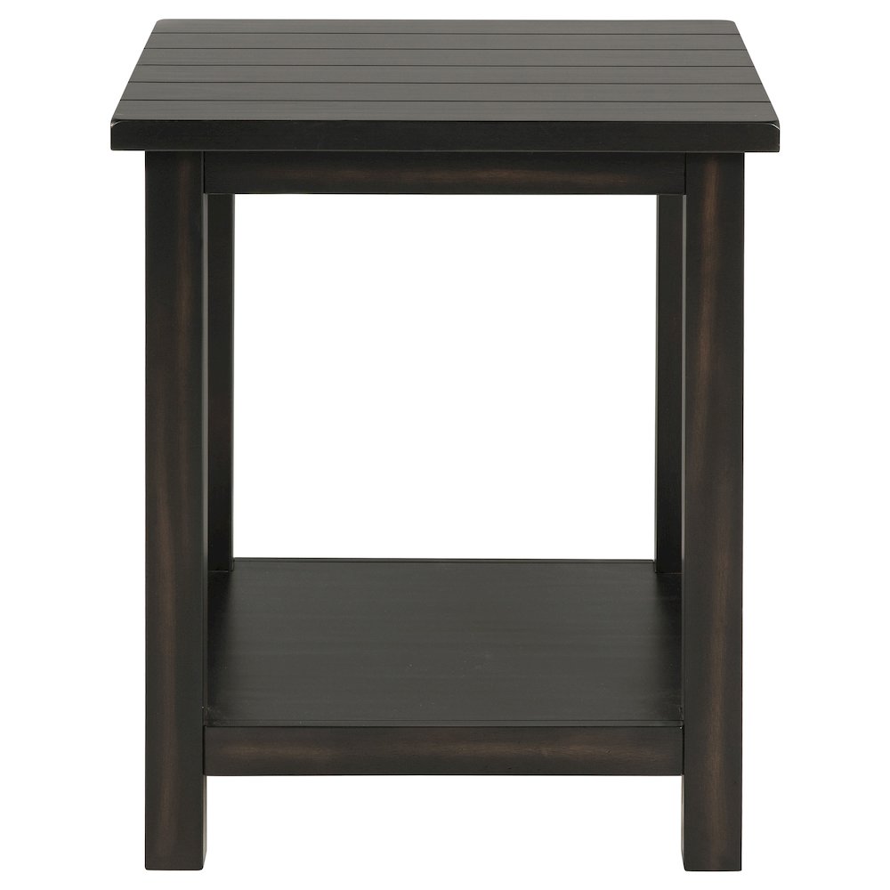 Castleton Distressed Java Wood End Table with Shelf