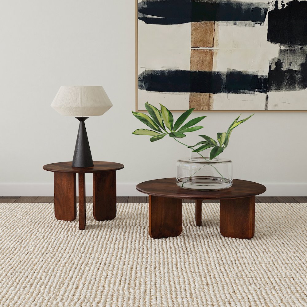 Columbo Brown Round End Table