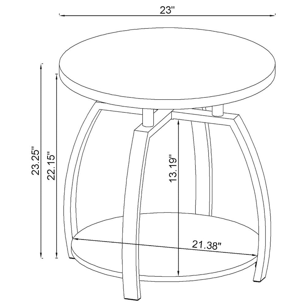 Starrett Dark Charcoal 2-piece Round Coffee Table Set