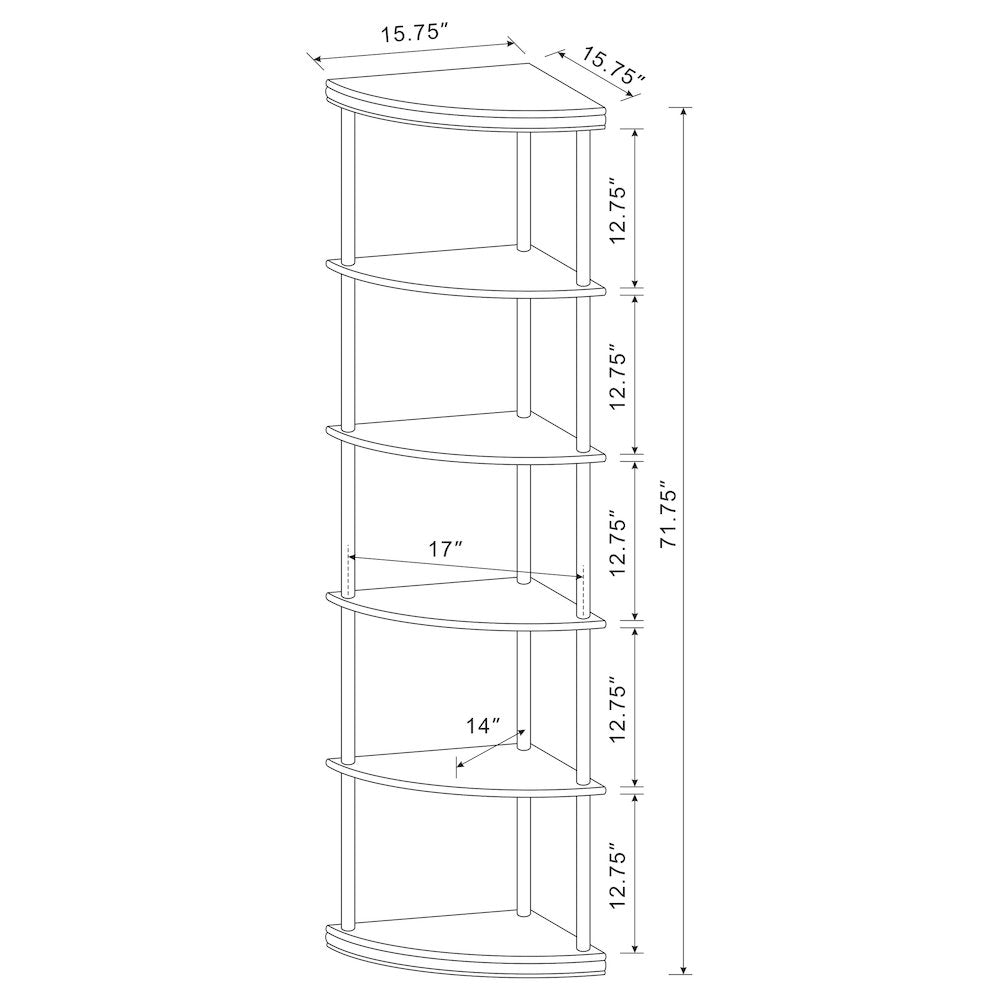 Casual Cappuccino Corner Bookcase