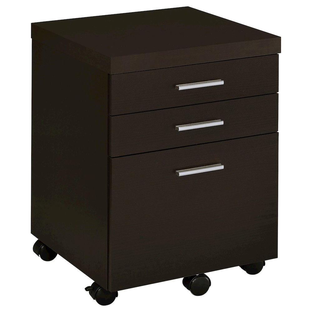 Ulloa Cappuccino L-Shape Desk with Mobile File Cabinet