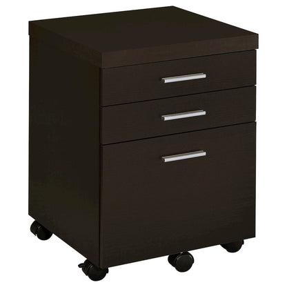 Ulloa Cappuccino L-Shape Desk with Mobile File Cabinet