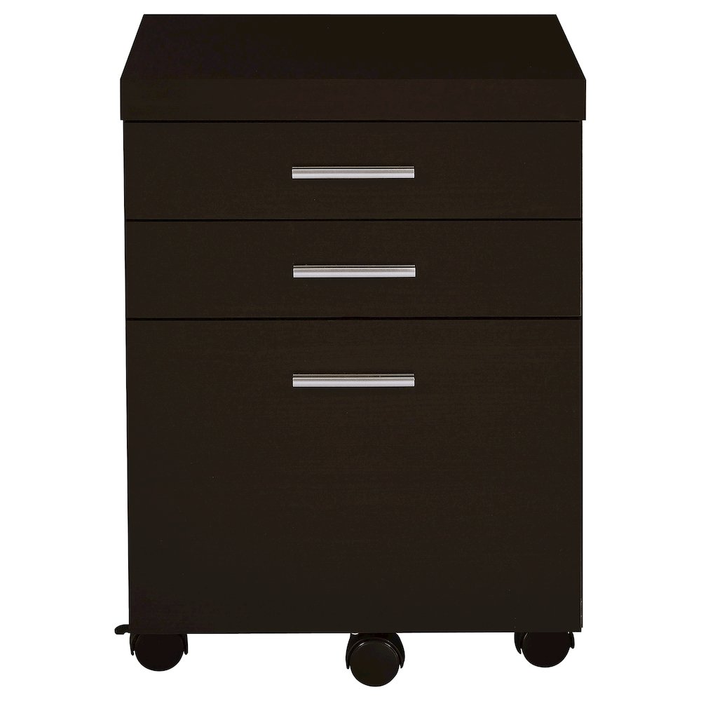 Ulloa Cappuccino L-Shape Desk with Mobile File Cabinet