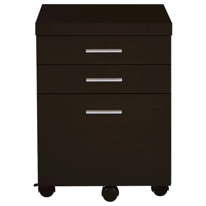 Ulloa Cappuccino L-Shape Desk with Mobile File Cabinet