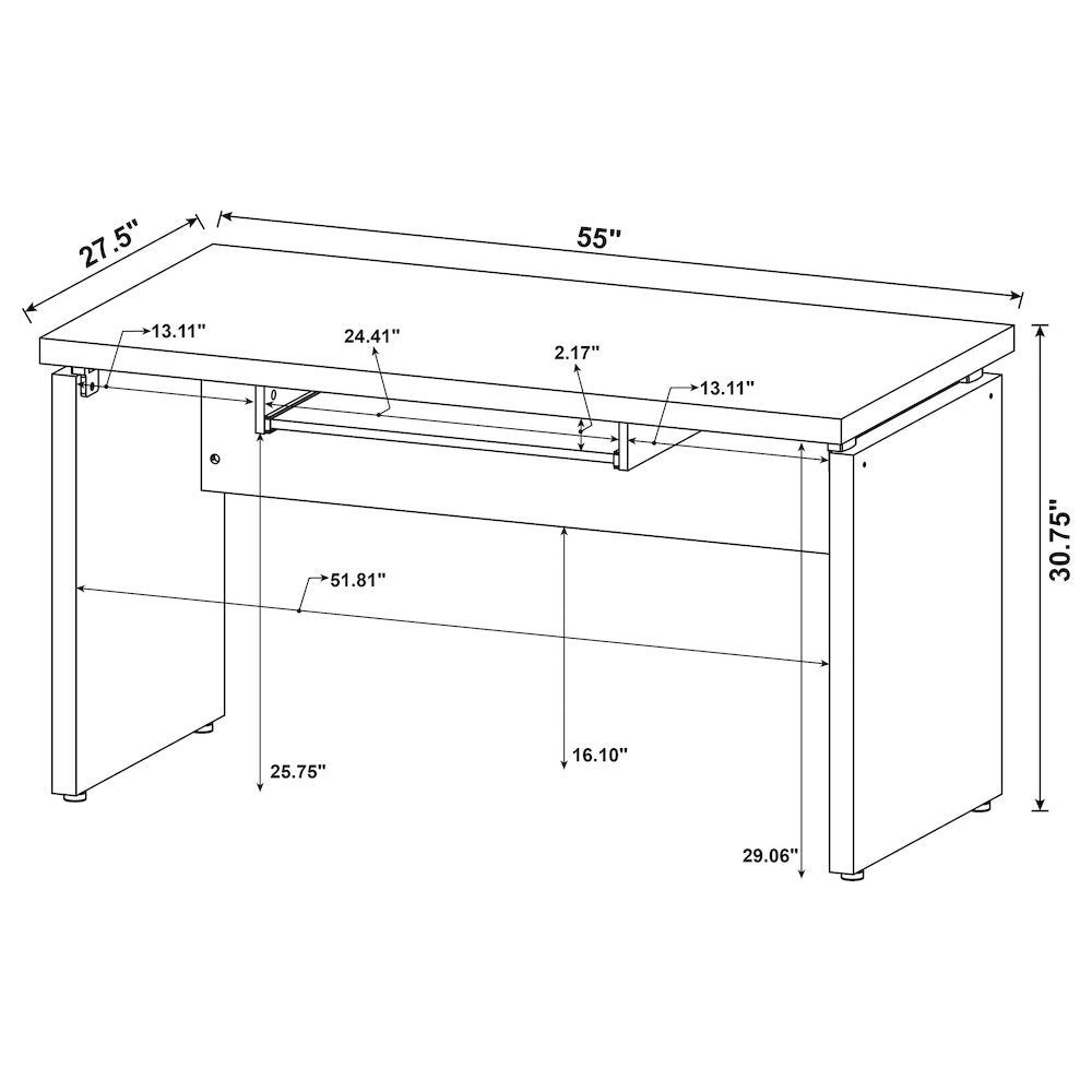 Ulloa Cappuccino L-Shape Desk with Mobile File Cabinet