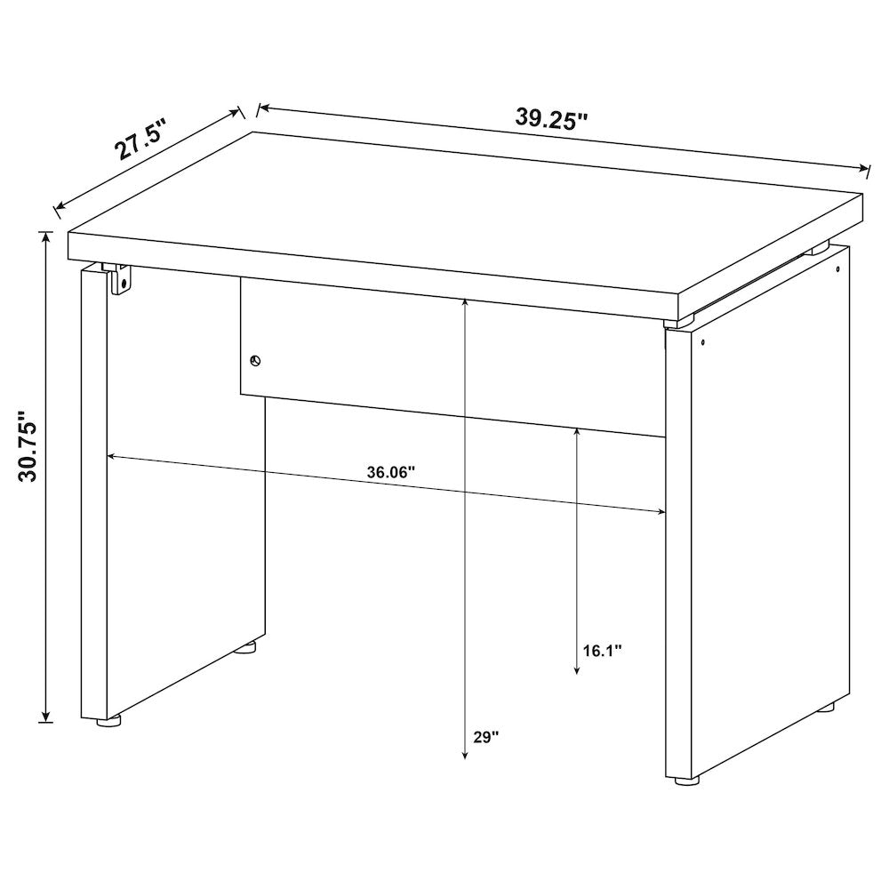 Ulloa Cappuccino L-Shape Desk with Mobile File Cabinet