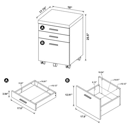 Ulloa Cappuccino L-Shape Desk with Mobile File Cabinet
