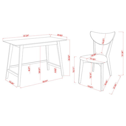 Walnut 2-piece Writing Desk Set