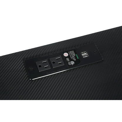 Black and Gunmetal Writing Desk with USB Ports