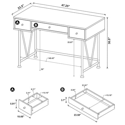 Avon Rustic Nutmeg 2-piece Computer Desk and Bookcase