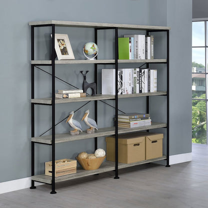 Industrial Double-wide Bookcase