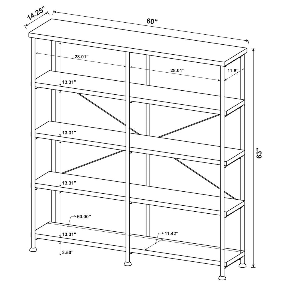 Industrial Double-wide Bookcase