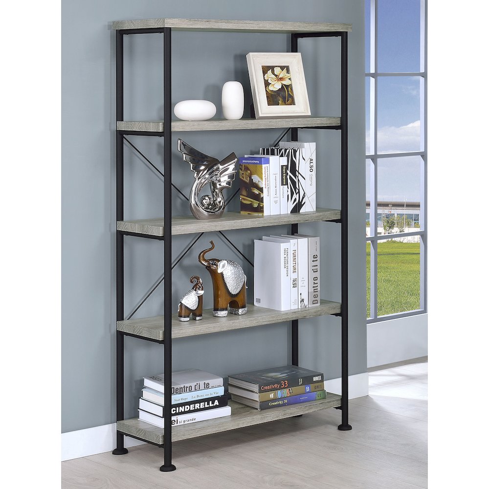 Industrial 4-shelf Bookcase