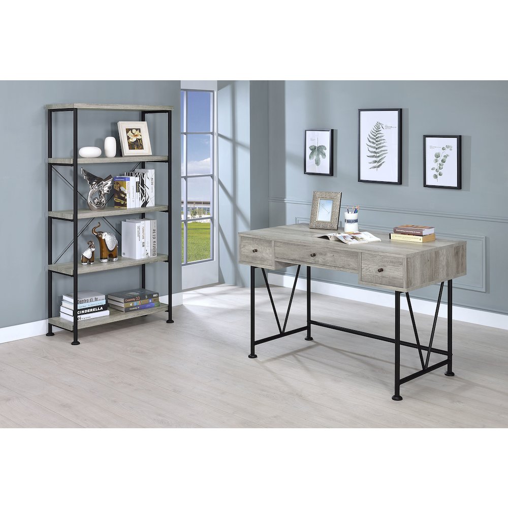 Industrial 4-shelf Bookcase