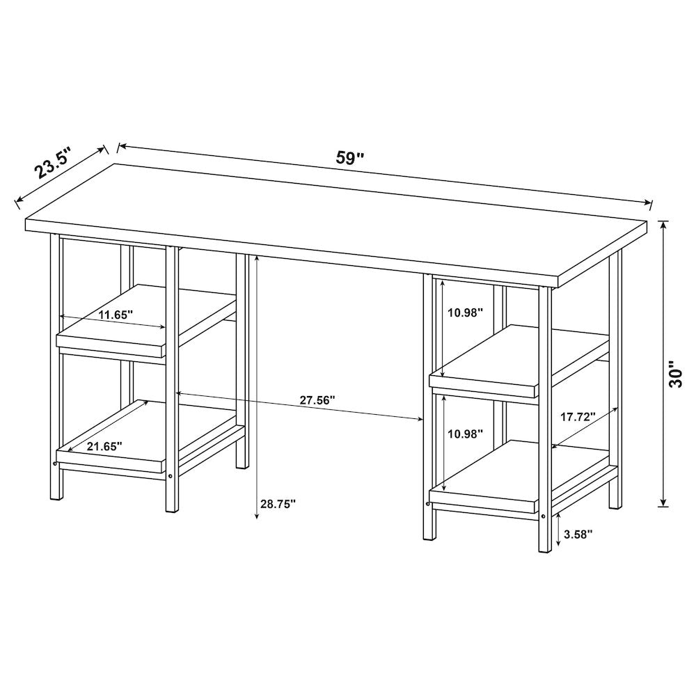 4-shelf Writing Desk