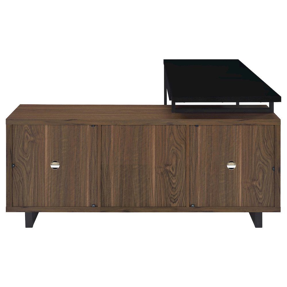 Rodger Black and Walnut L-Shape Office Computer Desk