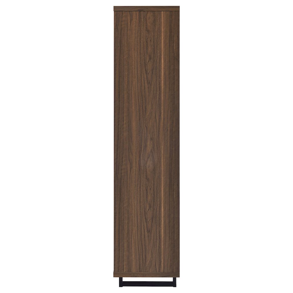 Rodger Walnut 3-shelf Cabinet Bookcase