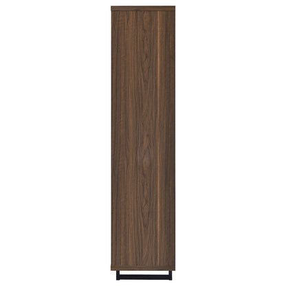Rodger Walnut 3-shelf Cabinet Bookcase
