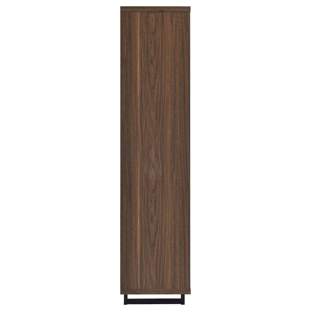 Rodger Walnut 3-shelf Cabinet Bookcase