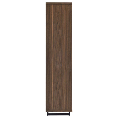 Rodger Walnut 3-shelf Cabinet Bookcase