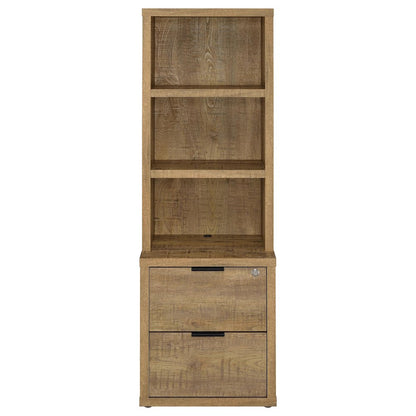 Geary Mango 3-shelf Bookcase USB and Lockable Drawer