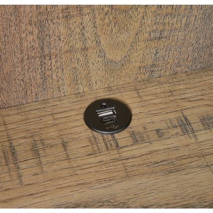 Geary Mango 3-shelf Bookcase USB and Lockable Drawer