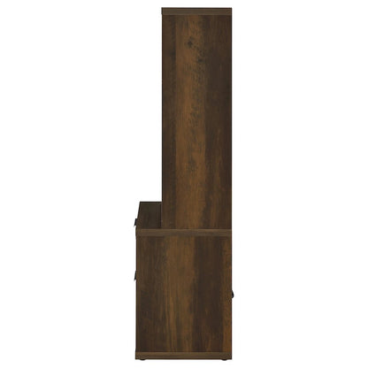Geary Dark Pine 3-shelf Bookcase USB and Lockable Drawer