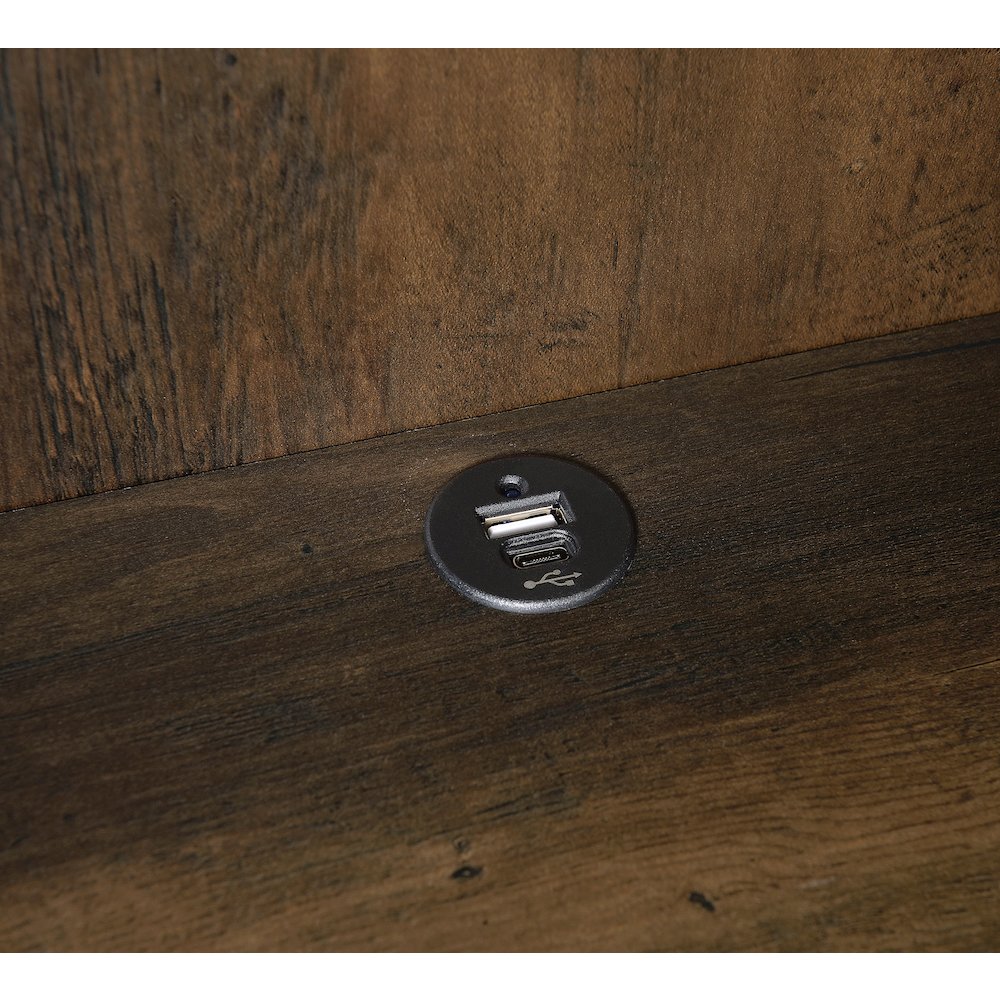Geary Dark Pine 3-shelf Bookcase USB and Lockable Drawer