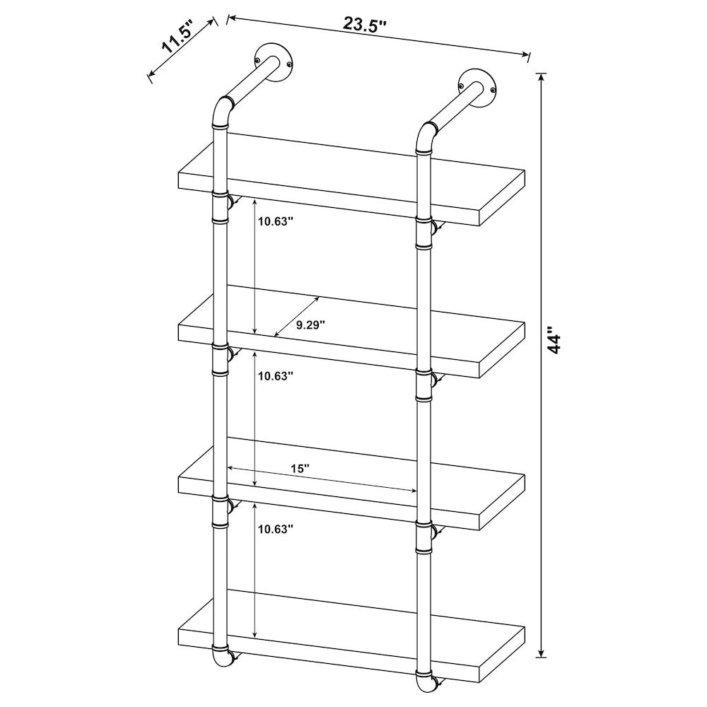Black Metal 24-inch Wall Shelf