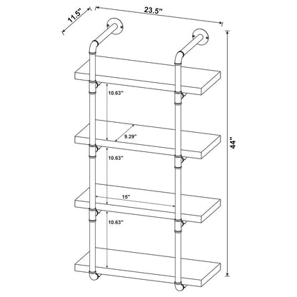 Black Metal 24-inch Wall Shelf