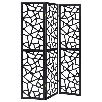 Black 3-panel Folding Screen