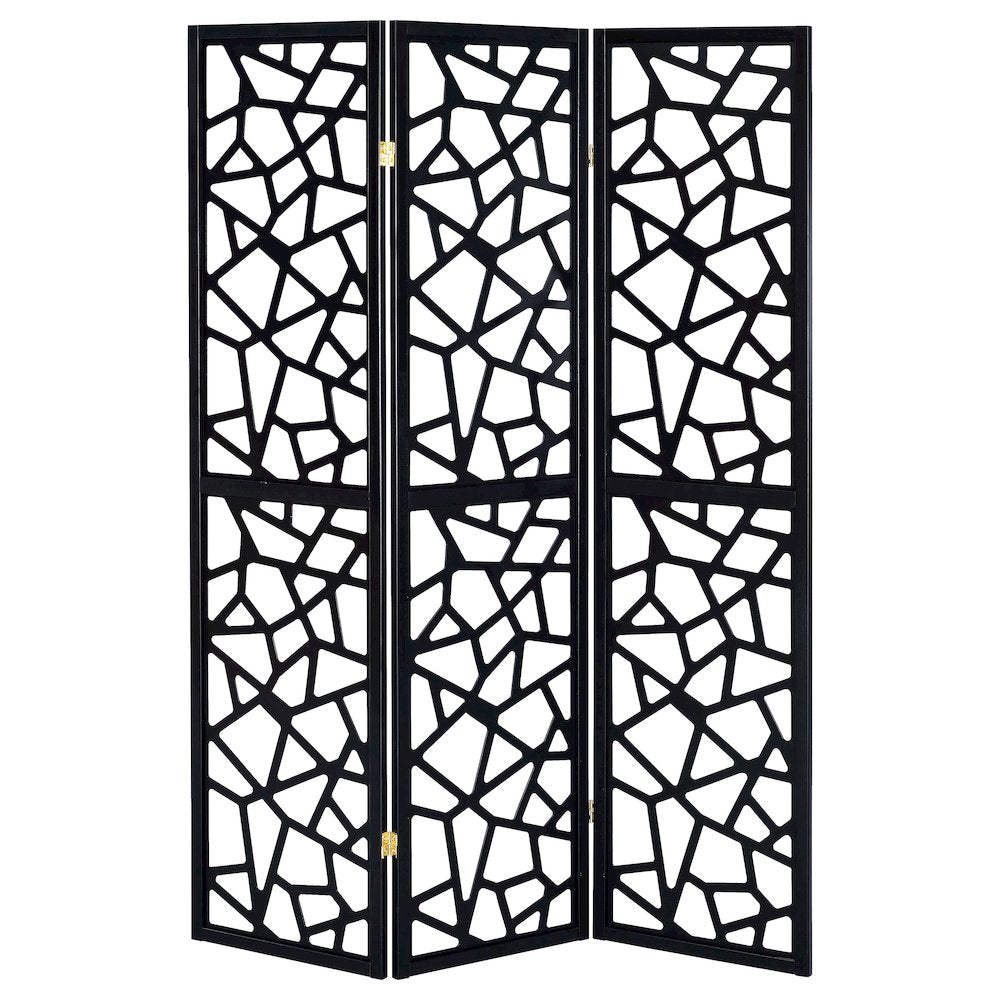 Black 3-panel Folding Screen