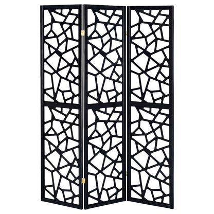 Black 3-panel Folding Screen