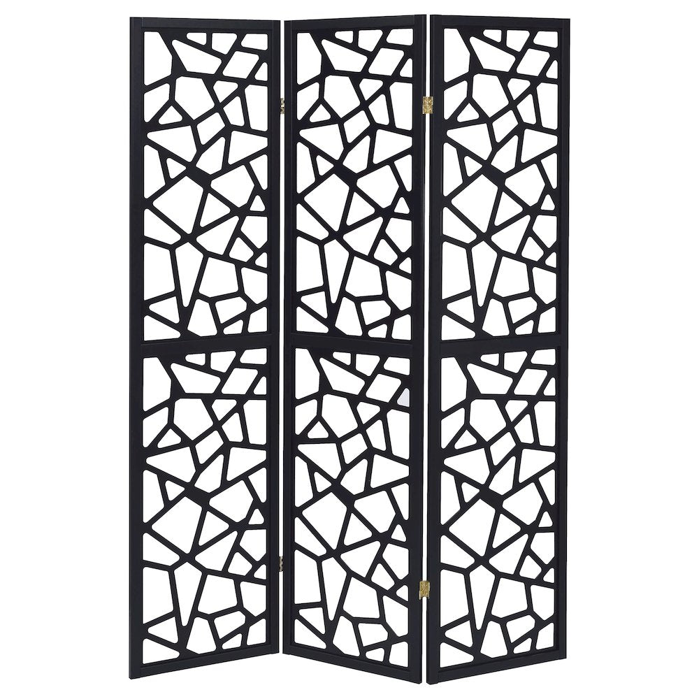 Black 3-panel Folding Screen