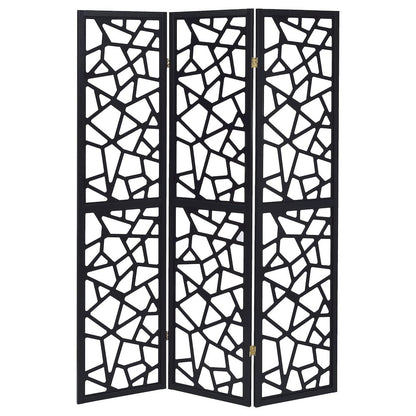 Black 3-panel Folding Screen