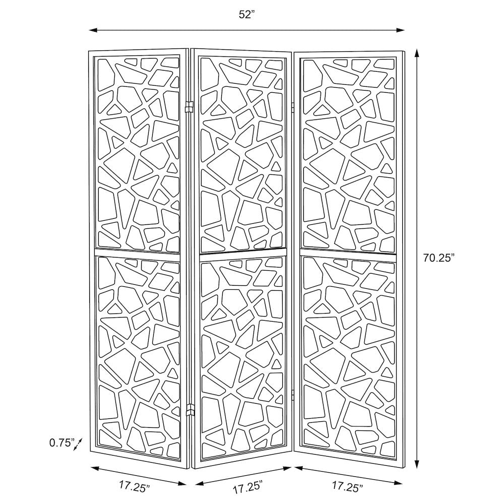 Black 3-panel Folding Screen