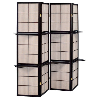 Tan and Cappuccino 4-panel Folding Screen