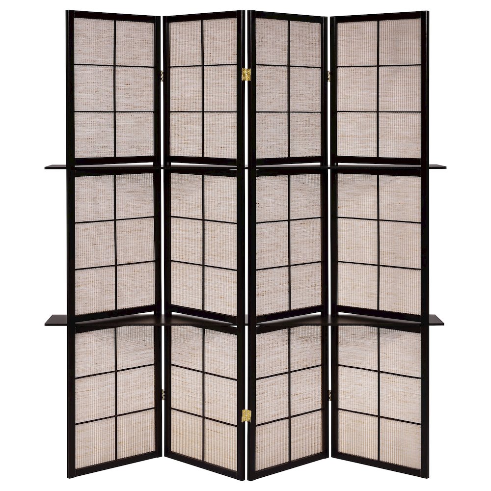 Tan and Cappuccino 4-panel Folding Screen