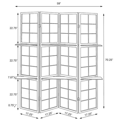 Tan and Cappuccino 4-panel Folding Screen