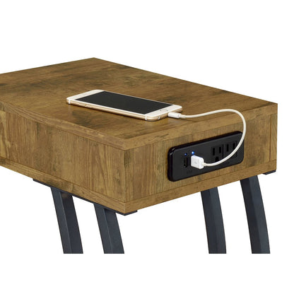 Hi-tech Wood and Metal Accent Table