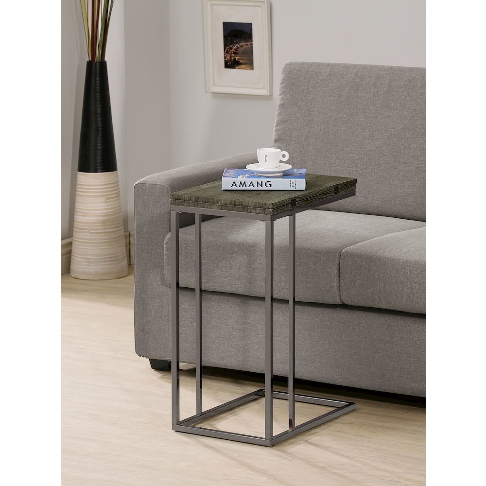 Wood and Metal Snack Table