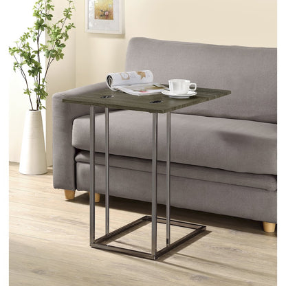 Wood and Metal Snack Table