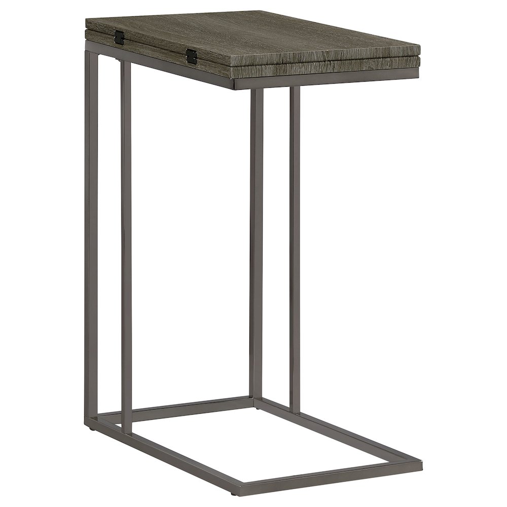 Wood and Metal Snack Table