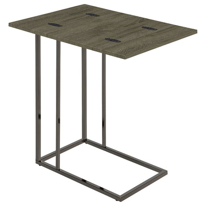Wood and Metal Snack Table