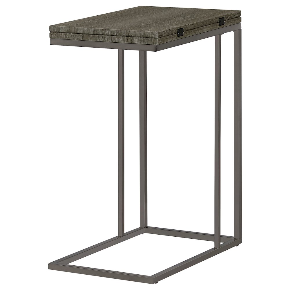 Wood and Metal Snack Table