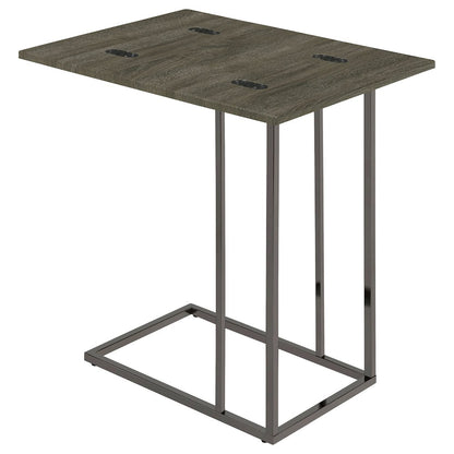 Wood and Metal Snack Table