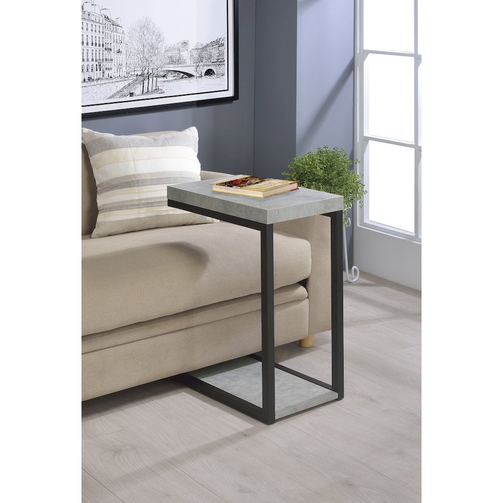 Industrial Cement and Metal Snack Table
