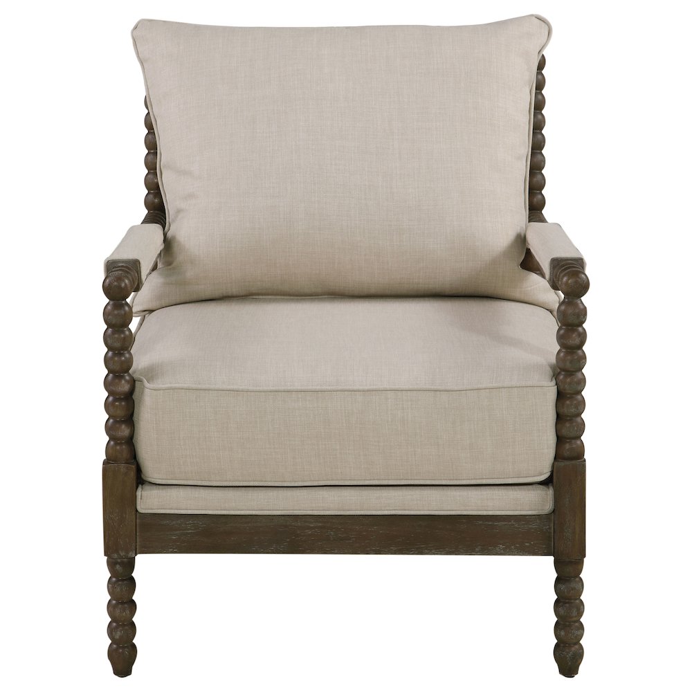 Traditional Faux Linen Accent Armchair