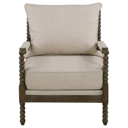 Traditional Faux Linen Accent Armchair